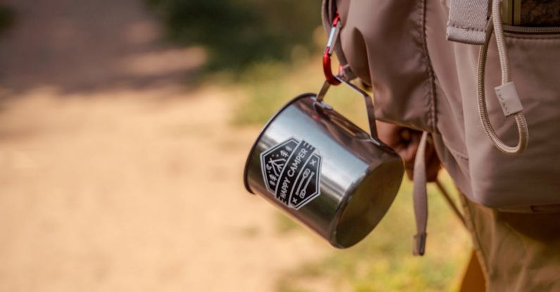 Camping Gear - Backpack with a Hanging Mug