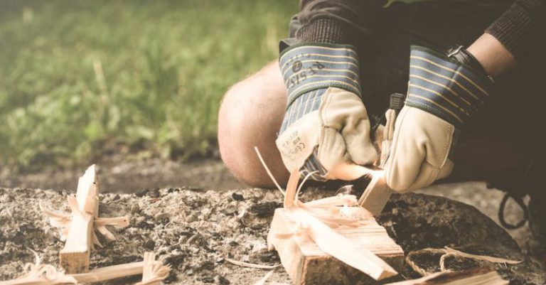 Bushcraft - Person Curving Wood